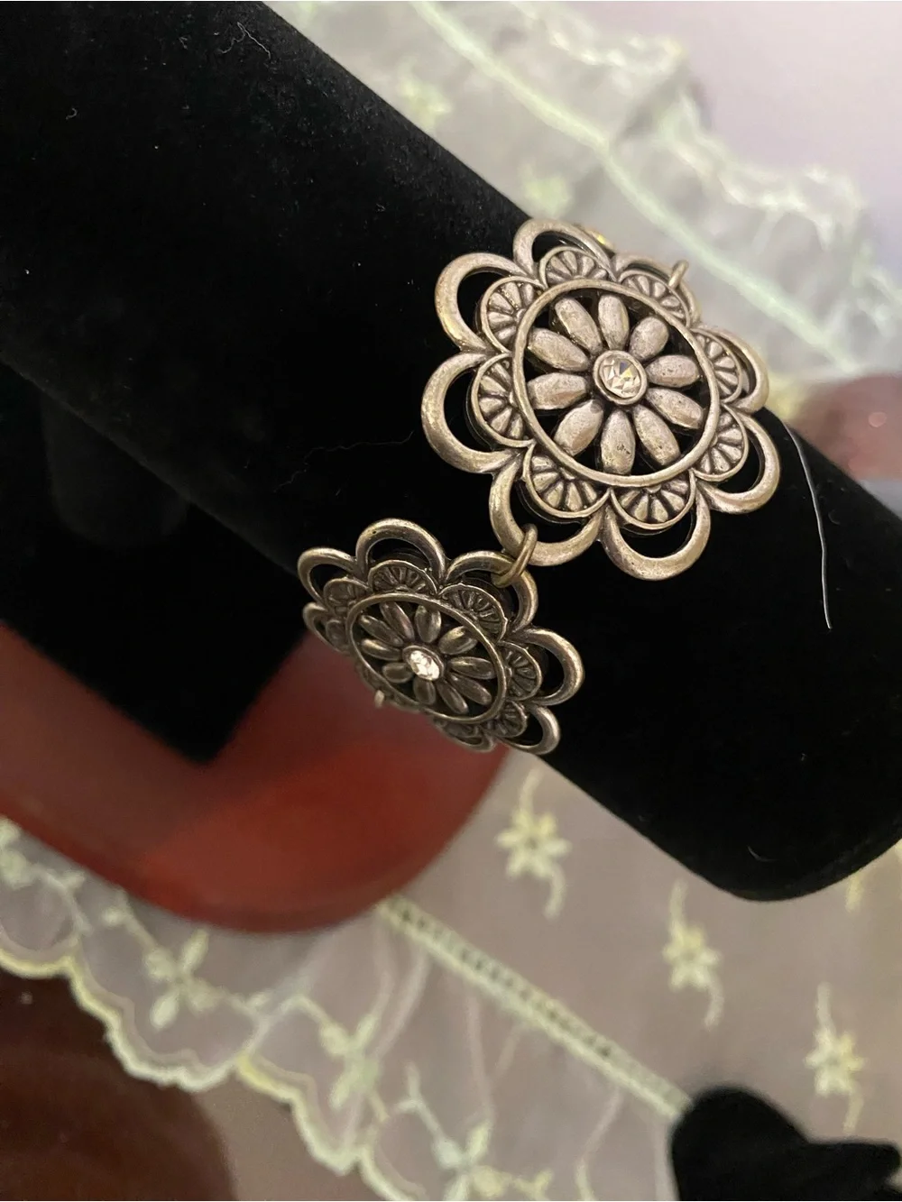 Grace Adele Silver Flower Medallion Bracelet NIB Deadstock Scentsy